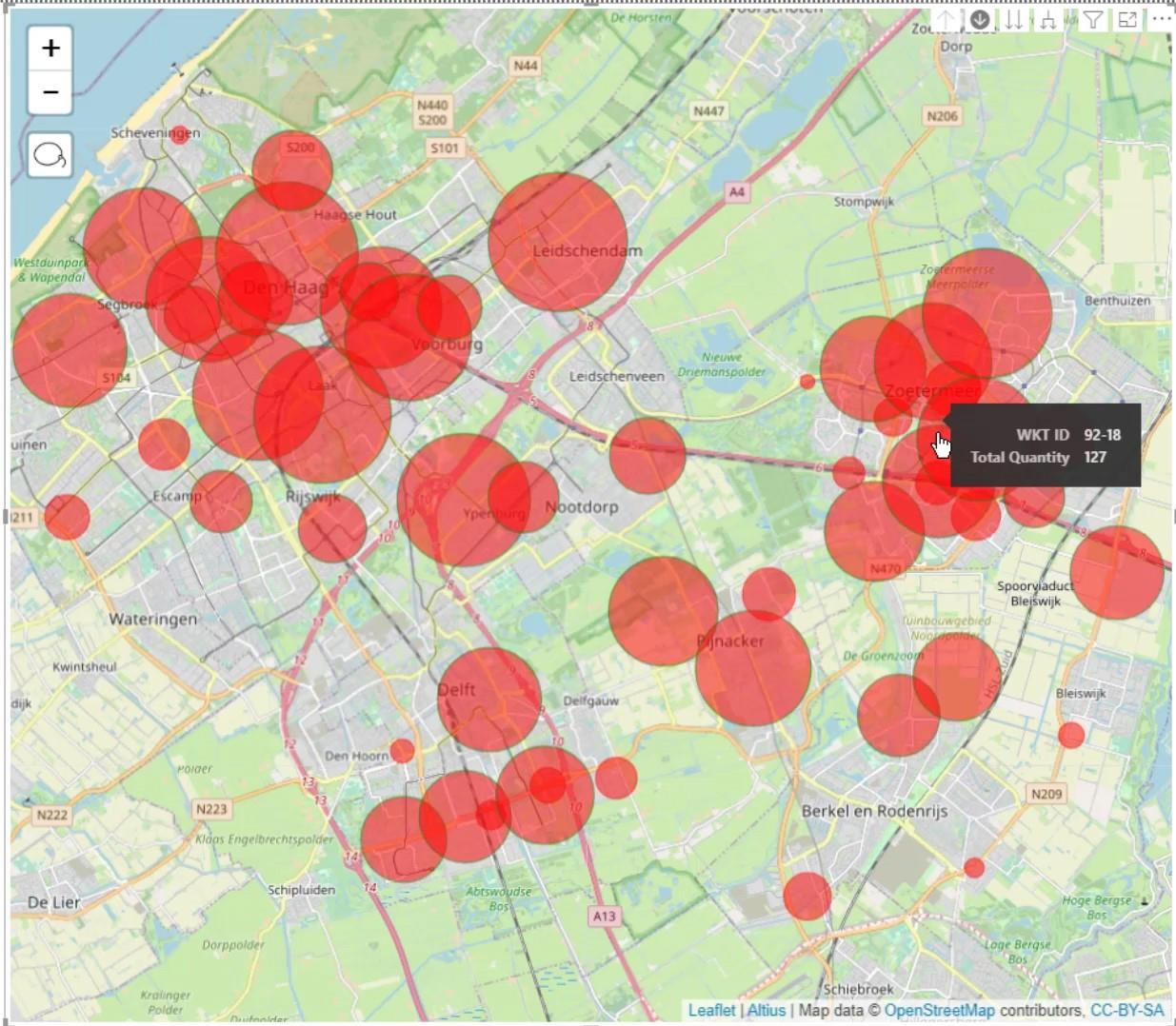 Visual do mapa de ícones do LuckyTemplates: strings WKT