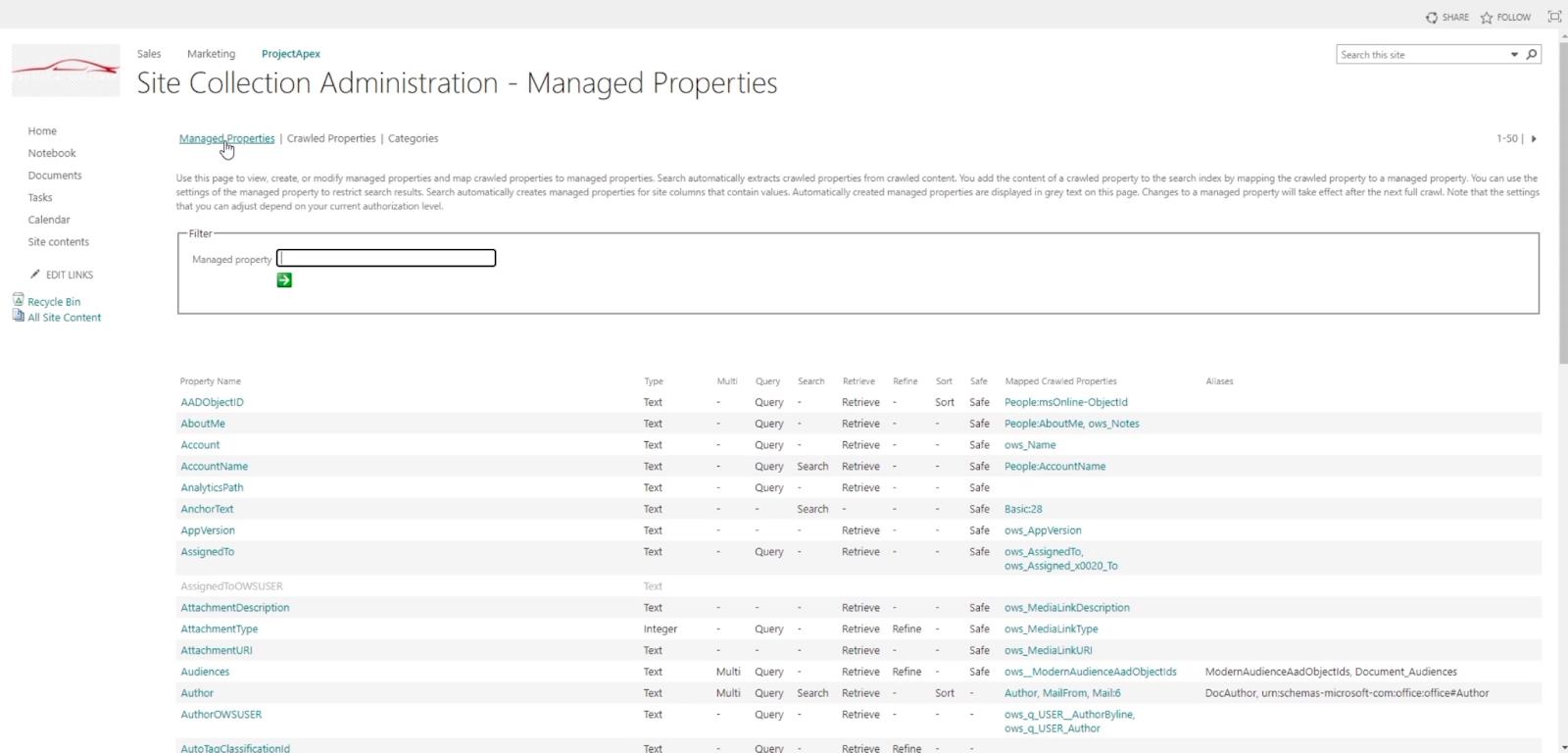 La fonctionnalité de recherche SharePoint