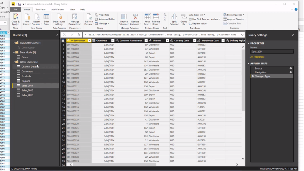 محرر Power Query: استعلامات مرحلية