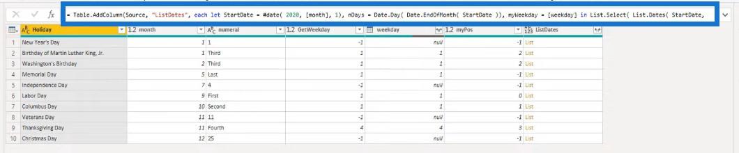 Calendrier perpétuel des vacances – POTW #12 (Solution Power Query)