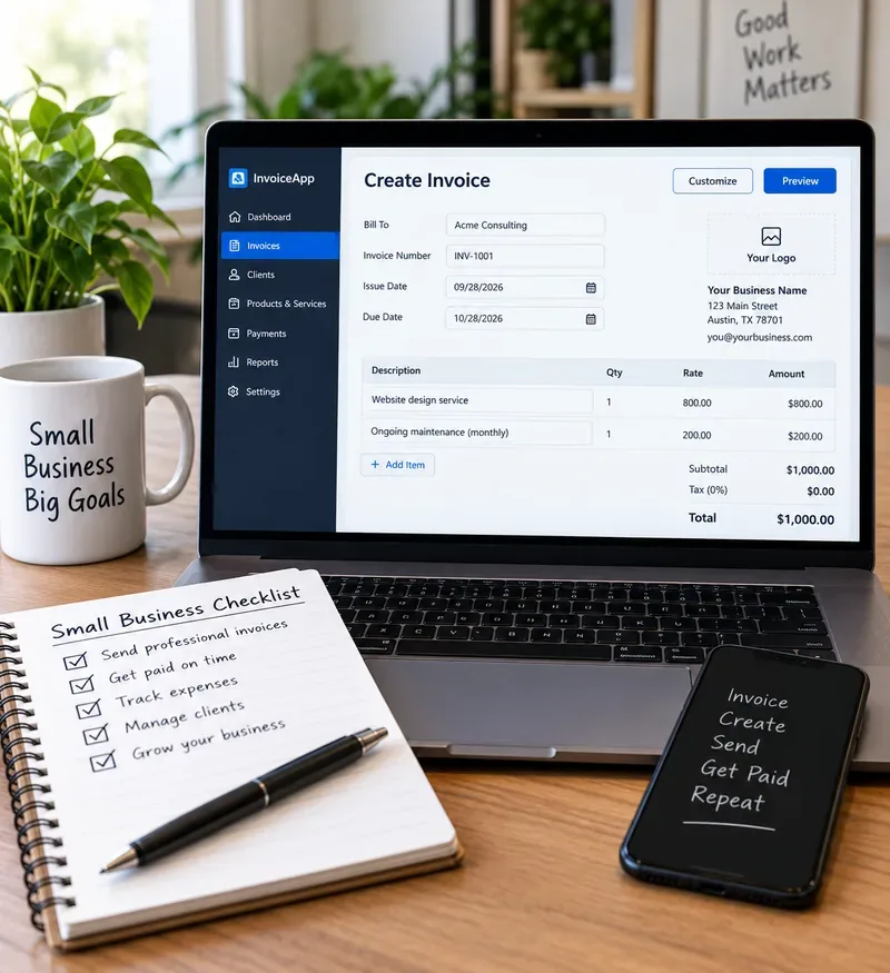 Meilleures applications de facturation gratuites pour les petites entreprises de services aux États-Unis (2026)